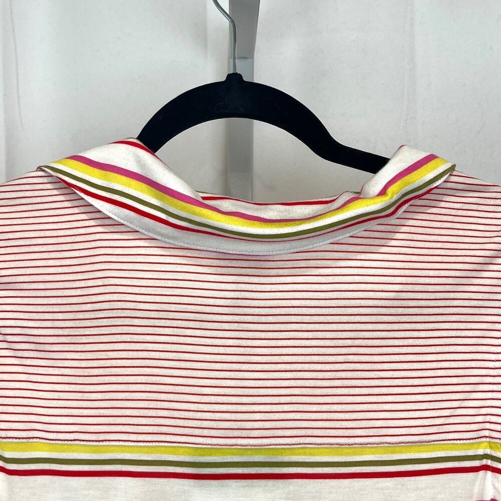NWT CABI Tee Up Tee 6565 Sleeveless Striped Polo Collar Pink Multicolor Size M - Picture 7 of 10